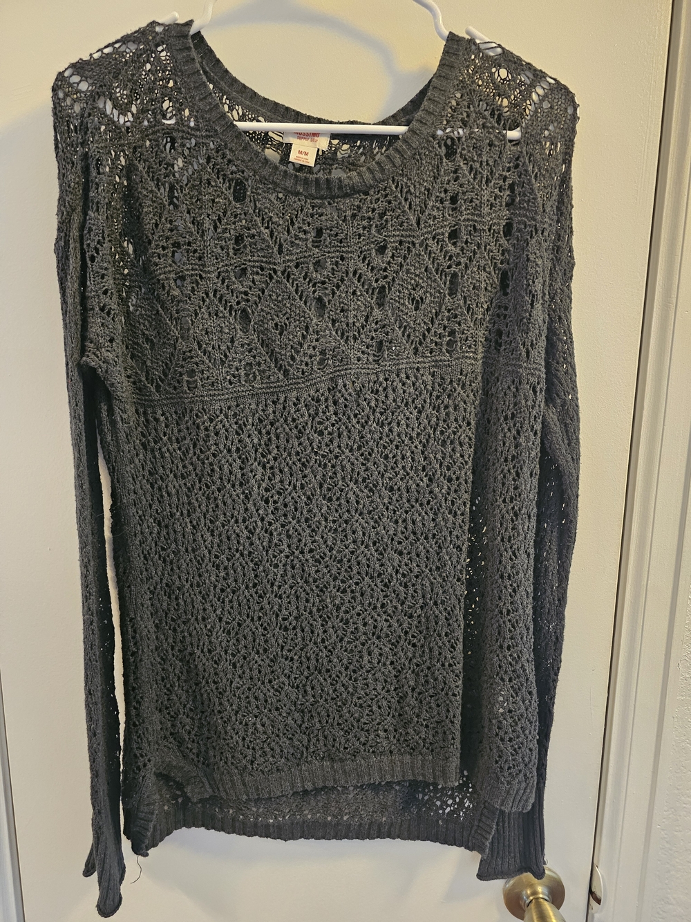 Mossimo Supply Co. Charcoal Knit Sweater - Dark Gray